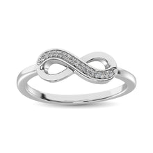 10K White Gold 1/20 Ctw Diamond Infinity Ring
