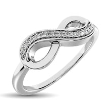 10K White Gold 1/20 Ctw Diamond Infinity Ring