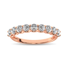 14K Rose Gold Diamond 1 Ct.Tw. 9 Stone Anniversary Band