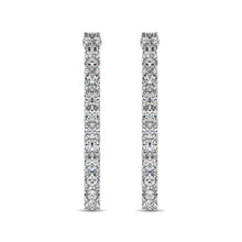14K White Gold Diamond 3/4 Ct.Tw. In and Out Hoop Earrings