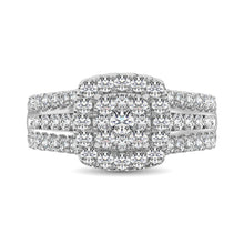 Diamond 1 1/2 Ct.Tw. Square Shape Engagement Ring in 10K White Gold