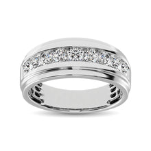 10K White Gold 1/2 Ct.Tw. Diamond Satin Finish Mens Band