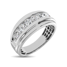 10K White Gold 1/2 Ct.Tw. Diamond Satin Finish Mens Band