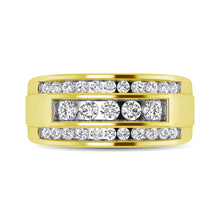 10K Yellow Gold 1/2 Ctw Round Cut Diamond Mens Wedding Band