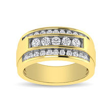 10K Yellow Gold 1/2 Ctw Round Cut Diamond Mens Wedding Band