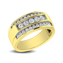10K Yellow Gold 1 Ctw Round Cut Diamond Mens Wedding Band