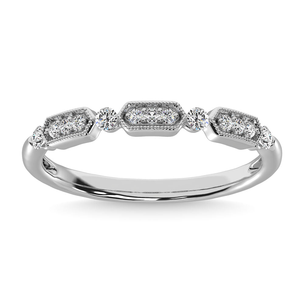 14K White Gold 1/6 Ctw Diamond Annivesary Ring - thediamondsq