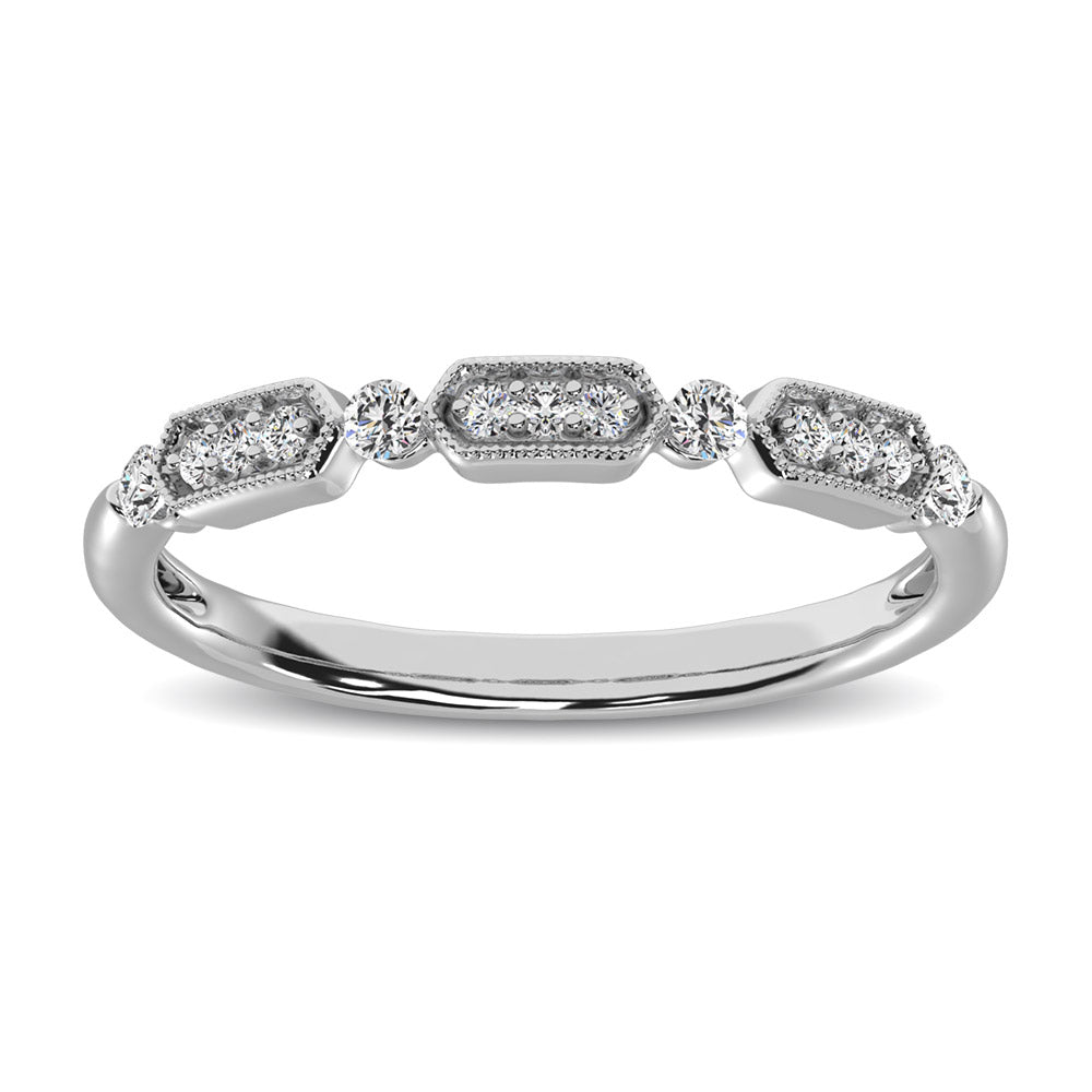 14K White Gold 1/6 Ctw Diamond Annivesary Ring - thediamondsq