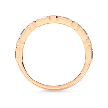 Diamond 1/8 Ct.Tw. Round and Baguette Stack Band in 14K Rose Gold