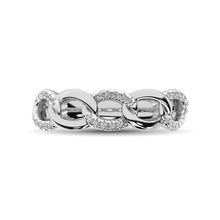 14K White Gold 1/6 Ct.Tw. Diamond Interlinked Annivesary Band