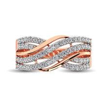 10K Rose Gold 1/6 Ct.Tw. Diamond Criss Cross Ring