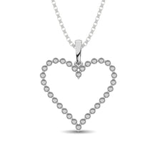 Sterling Silver 1/10 Ct.Tw. Diamond Heart Pendant