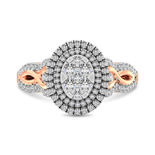 14K Two Tone Gold  3/4 Ct.Tw. Diamond Engagement Ring