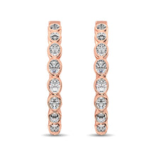 10K Rose Gold 1/3 Ct.Tw. Diamond Hoop Earrings - thediamondsq