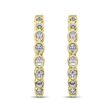14K Yellow Gold 1/3 Ct.Tw. Diamond Hoop Earrings - thediamondsq