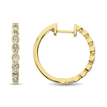 14K Yellow Gold 1/3 Ct.Tw. Diamond Hoop Earrings - thediamondsq