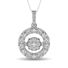 Moving Diamond 5/8 ct tw Pendant in 14K White Gold