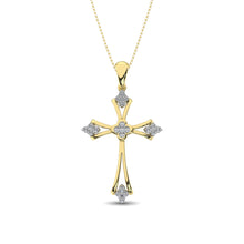 Gothic Style Diamond 1/5 Ct.Tw Cross Pendant in 10K Yellow Gold