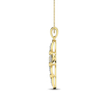 14K Yellow Gold 1/5 Ct.Tw. Diamond Cross Pendant