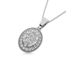 Diamond 1/2.Tw. Round Shape Cluster Pendant in 14K White Gold
