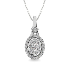 Diamond 3/8 Ct.Tw. Cluster Pendant in 10K White Gold