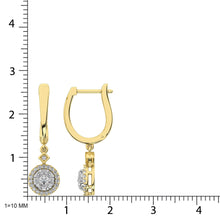 Diamond 1/2 Ct.Tw. ClusterDanglers Earrings in 10K Yellow Gold