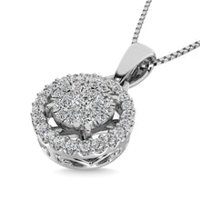 Diamond 1/4 Ct.Tw. Round Double Frame Pendant