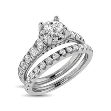 14K White Gold 1 1/4Ct.Tw. Diamond Round Cut keyani Bridal Ring - thediamondsq