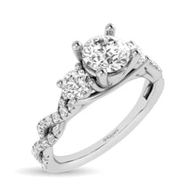 14K White Gold 1 Ct.Tw. Round Cut Diamond Engagement Ring