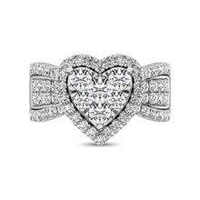 Diamond 1 Ct.Tw. Heart Engagement Ring in 14K White Gold