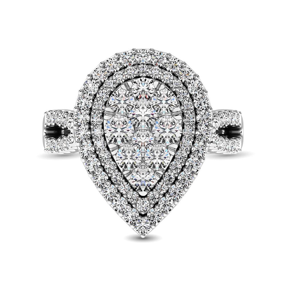 14K White  Gold 2 Ct.Tw. Diamond Engagement Ring
