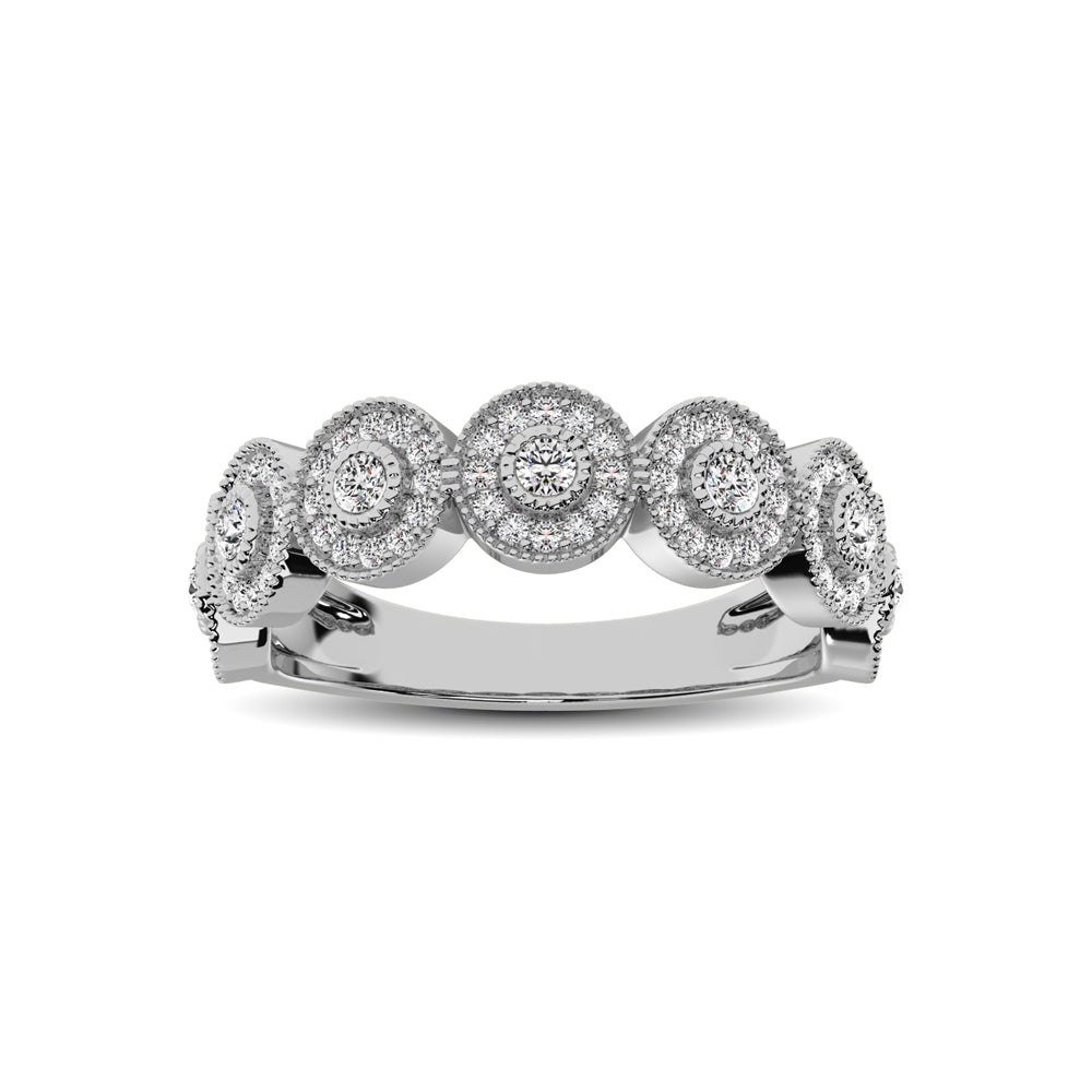 14K White Gold 1/2 Ct.Tw. Diamond Stackable Band - thediamondsq