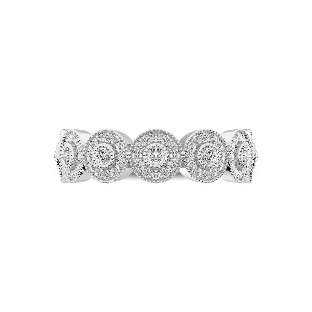 14K White Gold 1/2 Ct.Tw. Diamond Stackable Band - thediamondsq