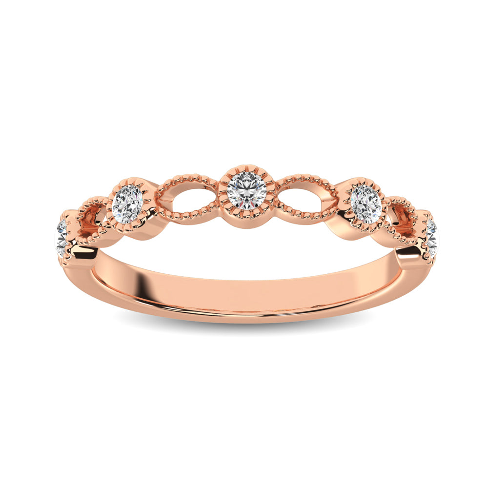 14K Rose Gold 1/6 Ctw Diamond Band - thediamondsq