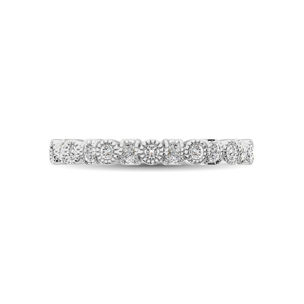 14K White Gold 1/6 Ctw Diamond Band - thediamondsq