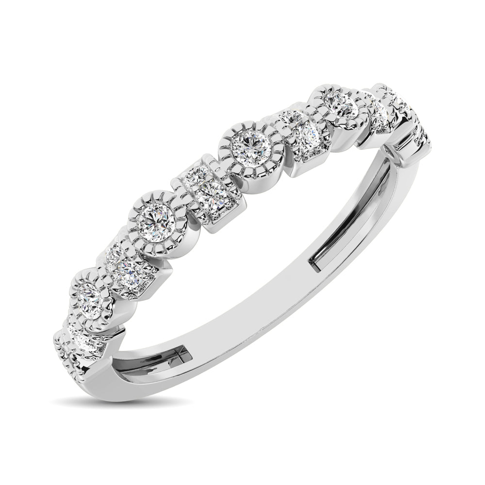 14K White Gold 1/6 Ctw Diamond Band - thediamondsq