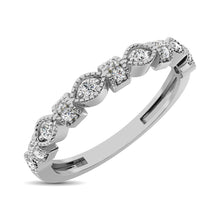 14K White Gold Marquise Frame 1/6 Ctw Diamond Band - thediamondsq