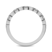 14K White Gold Marquise Frame 1/6 Ctw Diamond Band - thediamondsq