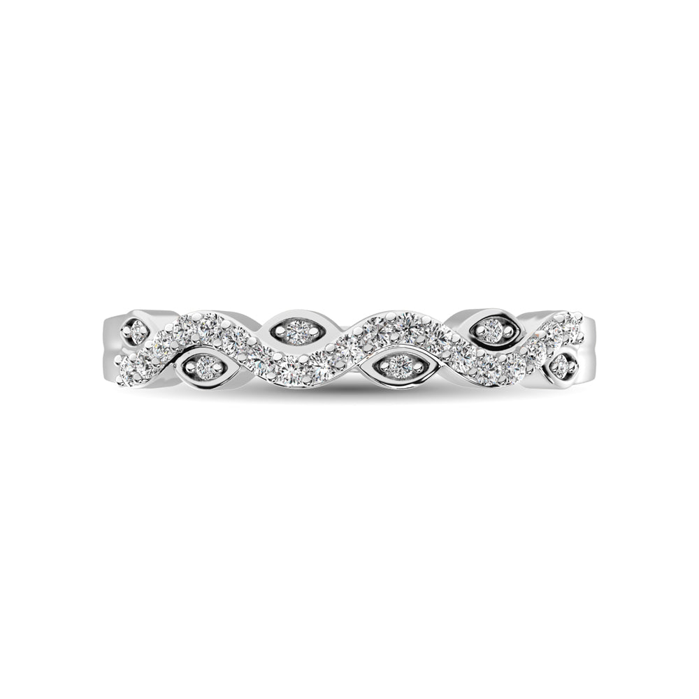Diamond 1/6 Ctw  Twist Band in 14K White Gold - thediamondsq