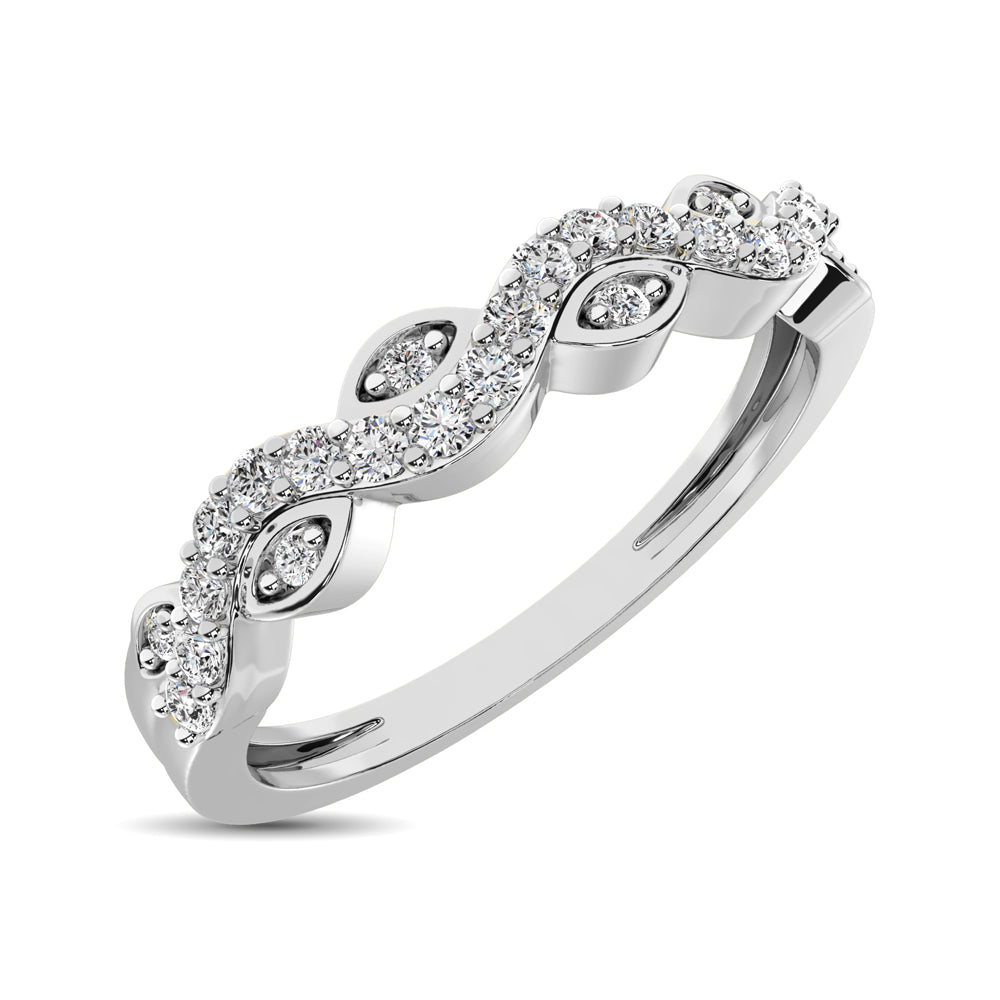 Diamond 1/6 Ctw  Twist Band in 14K White Gold - thediamondsq