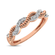 Diamond 1/10 Ctw  Twist Band in 14K Rose Gold - thediamondsq