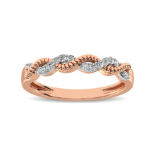 Diamond 1/10 Ctw  Twist Band in 14K Rose Gold - thediamondsq