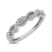 Diamond 1/10 Ctw  Twist Band in 14K White Gold - thediamondsq