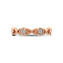 14K Rose Gold 1/8 Ctw Diamond Band - thediamondsq