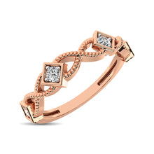 14K Rose Gold 1/8 Ctw Diamond Band - thediamondsq