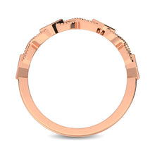 14K Rose Gold 1/8 Ctw Diamond Band - thediamondsq