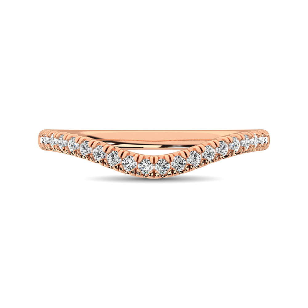 14K Rose Gold 1/6 ctw Contour Band Ring - thediamondsq