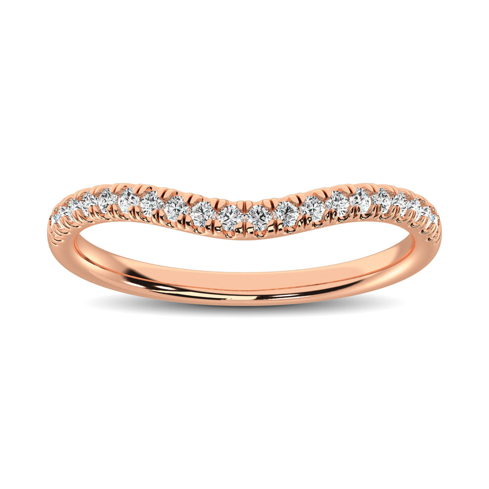 14K Rose Gold 1/6 ctw Contour Band Ring - thediamondsq