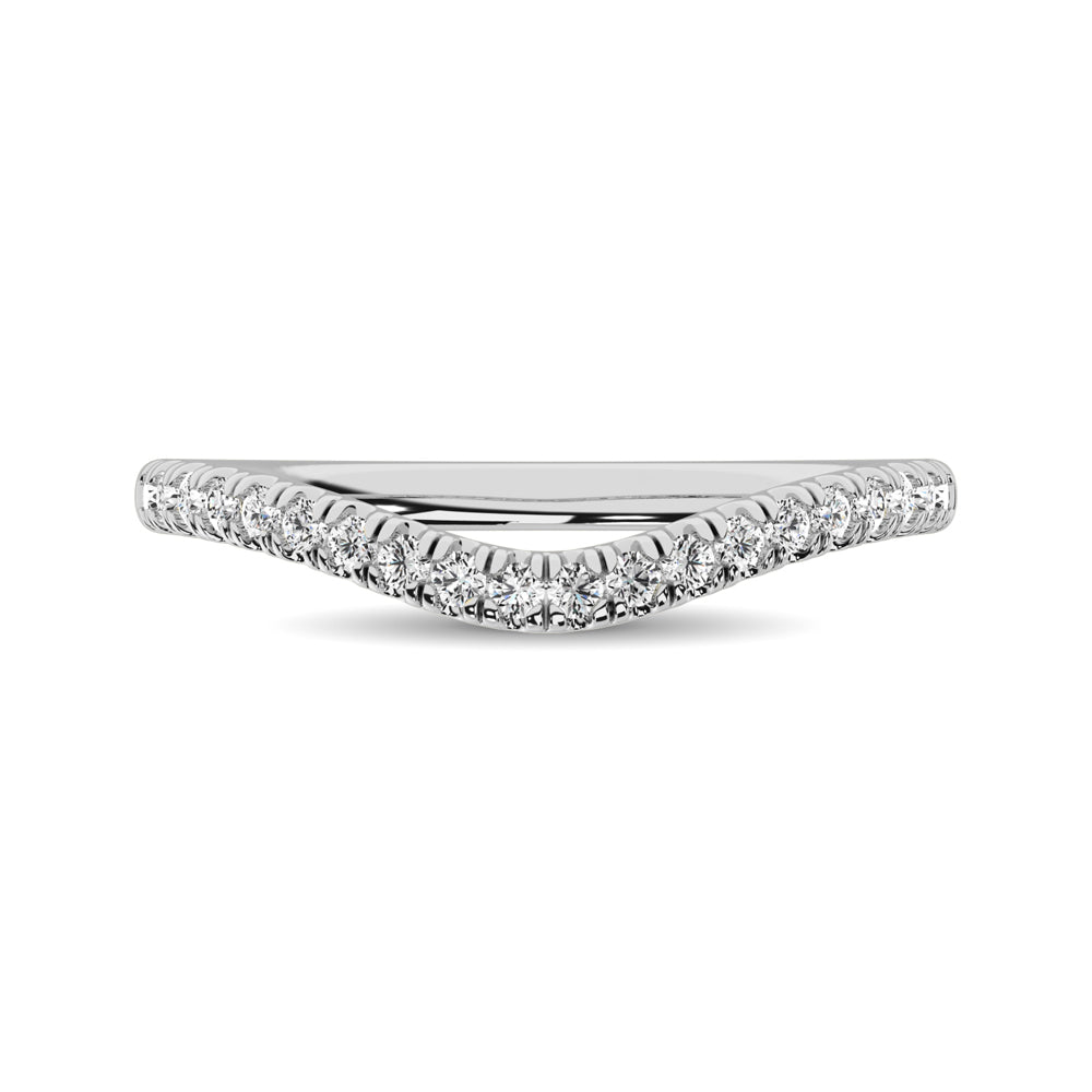14K White Gold 1/6 ctw Contour Band Ring - thediamondsq
