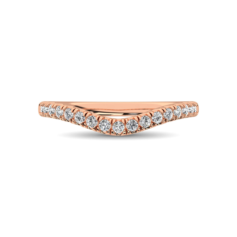 14K Rose Gold 1/3 Ct.Tw. Diamond Curve Band - thediamondsq